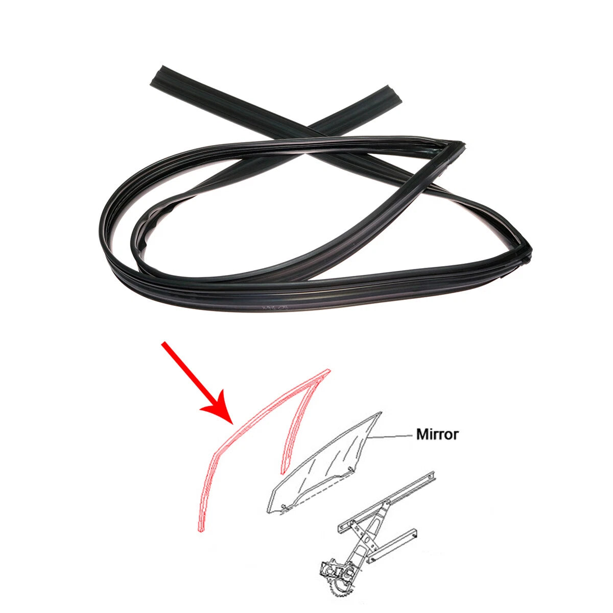 Glass Run Channel Seal for Honda Civic Sedan 2006-2011