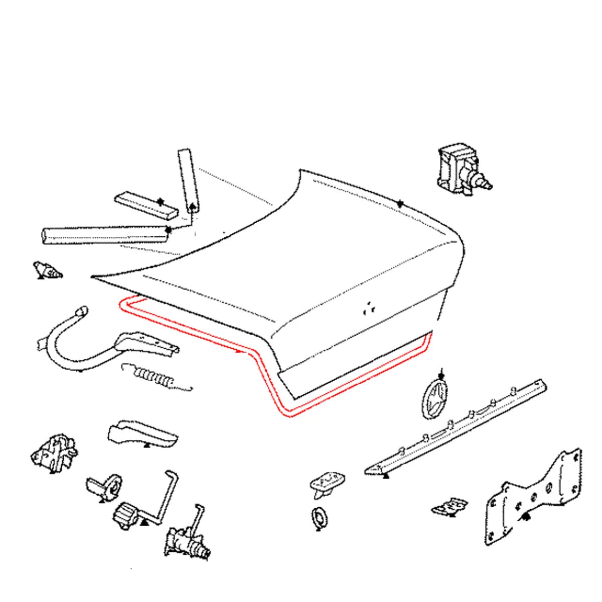 BootLid Weatherstrip for Mercedes-Benz W124 E-Class 1986-1995