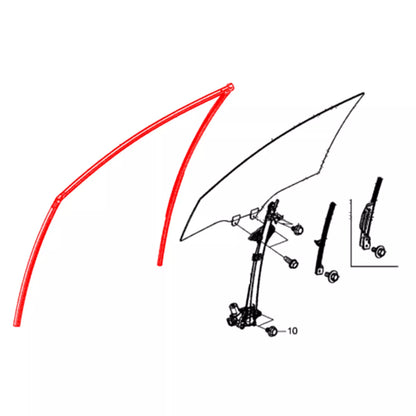 Door Glass Run Channel Set for Honda Civic FC1-FC9 2017-2020