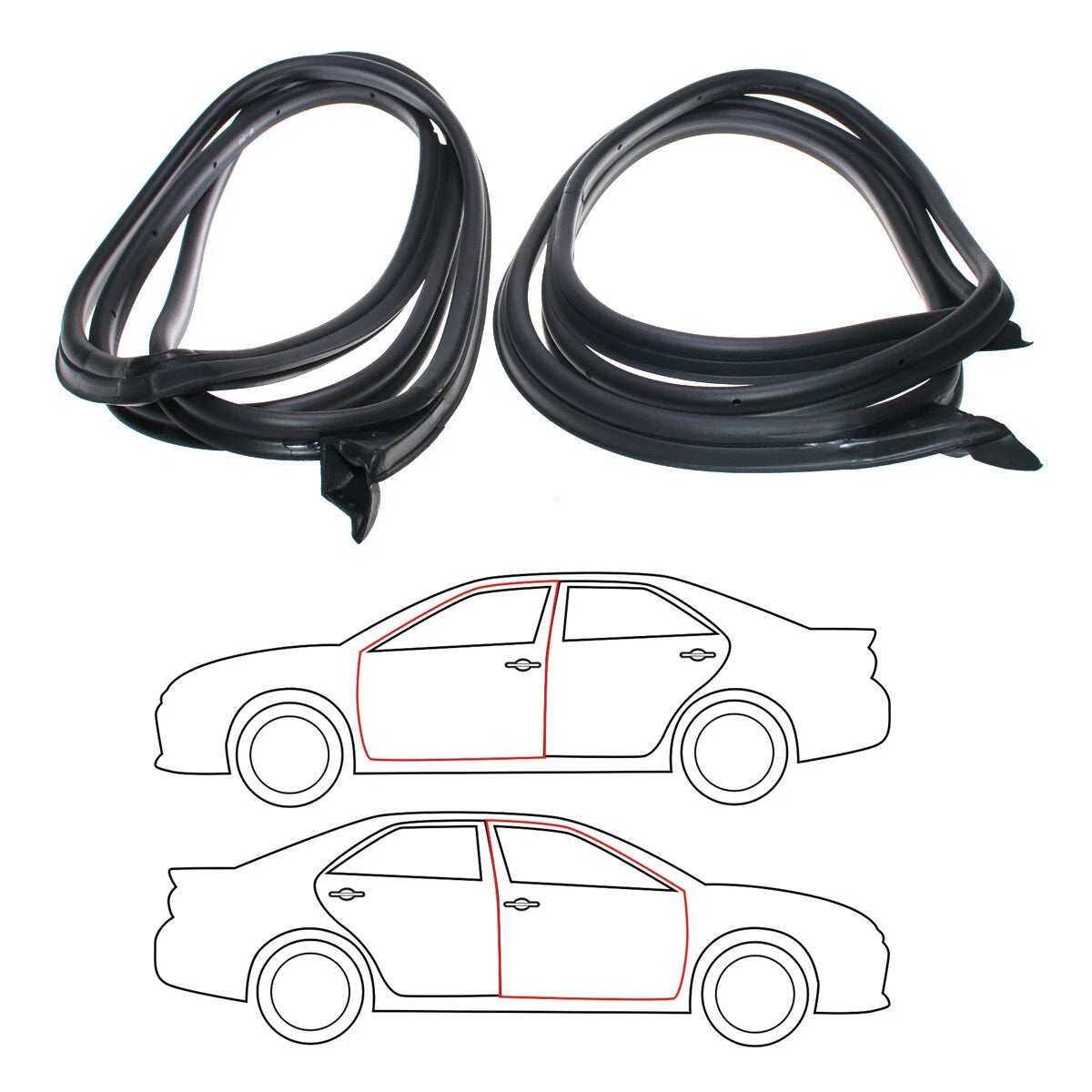 Front Door Weatherstrip Rubber Set for Mercedes-Benz W124 280TE 300TE 250TD 300D