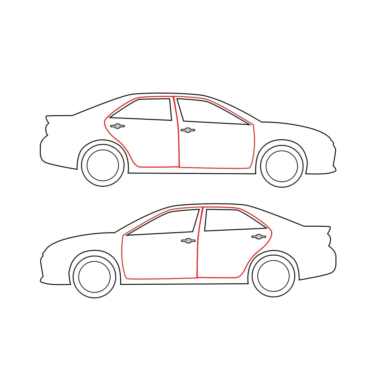 Door Weatherstrip Set for Mercedes-Benz W124 200T/230TE/280TE/200TD/300D 1993-1996