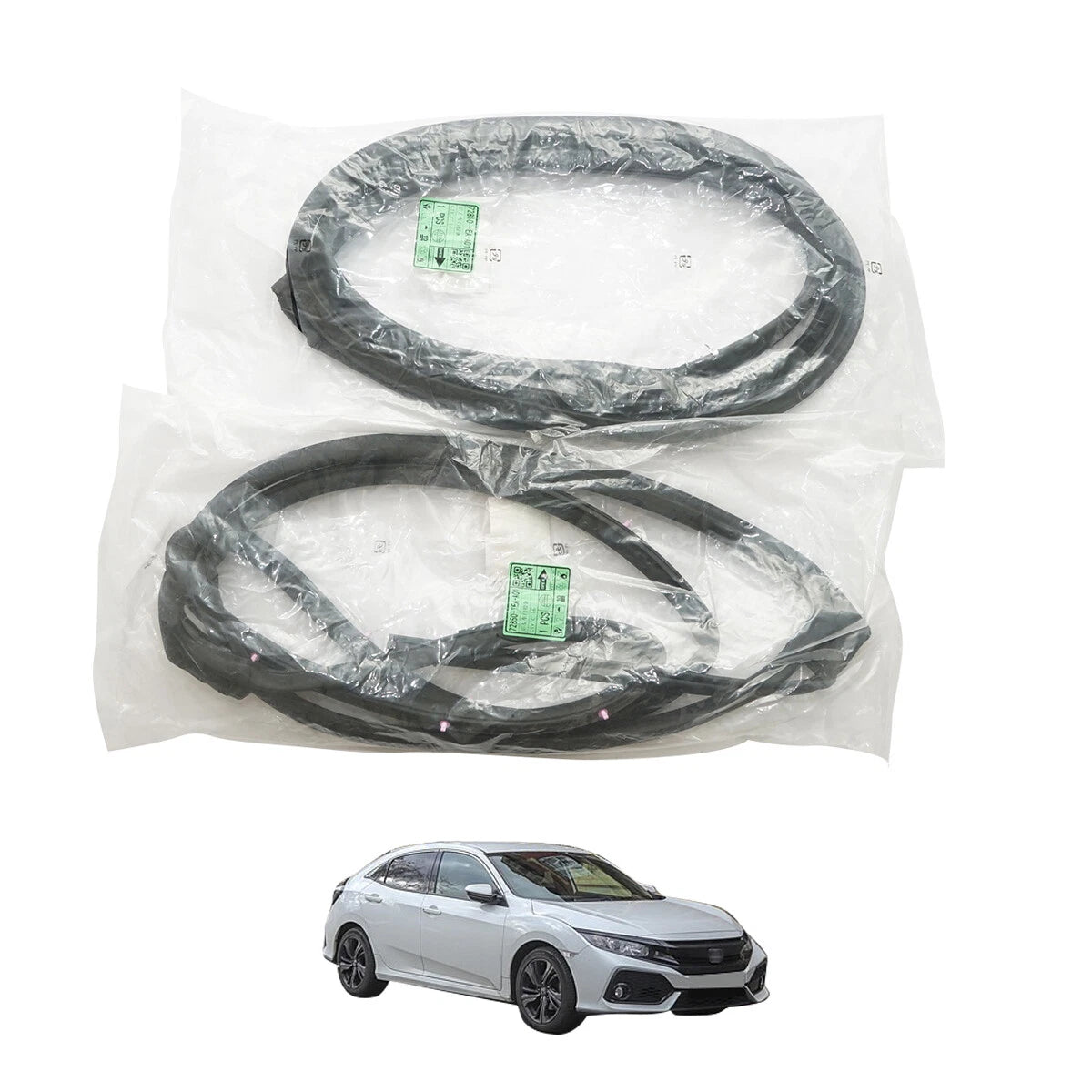 Rear Door Weatherstrip x2 for Honda Civic Sedan 2017-2021