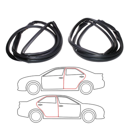 Rear Door Weatherstrip Seal Set for Honda Accord Sedan 1990-1993
