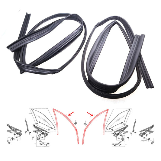 Front Door Glass Run Channel Set for Honda Civic Coupe EG4-EJ2 1991-1995