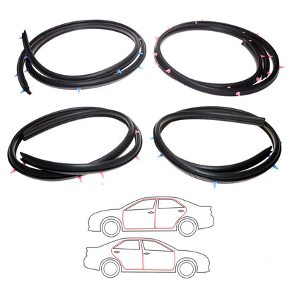 Rear Door Weatherstrip Set for Nissan Sylphy N16 Almera Pulsar Sedan 2000-2006
