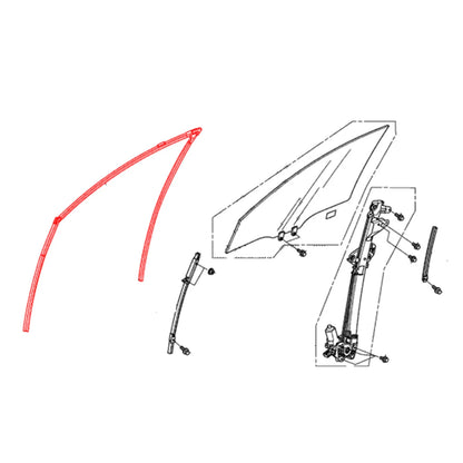 Front Door Glass Run Channel for Honda Accord CP1 CP2 CP3 2008-2011