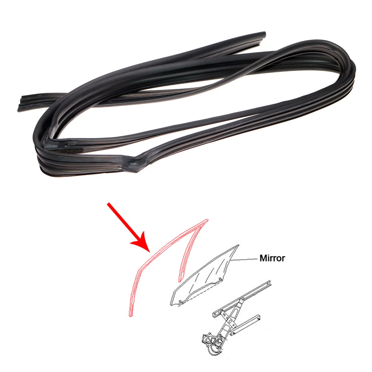 Front LH Door Window Glass Run Channel for Honda Fit/Jazz GD1/GD3/GD4 2001-2008