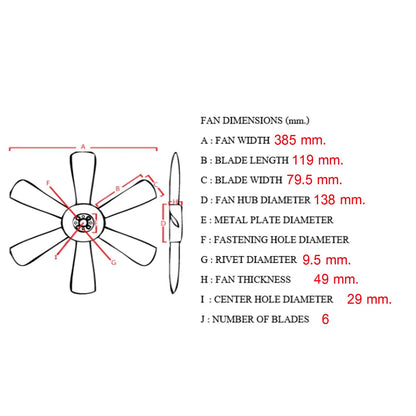Cooling Fan Blade 3.2L for Toyota Coaster Minibus BB10 1982-1993