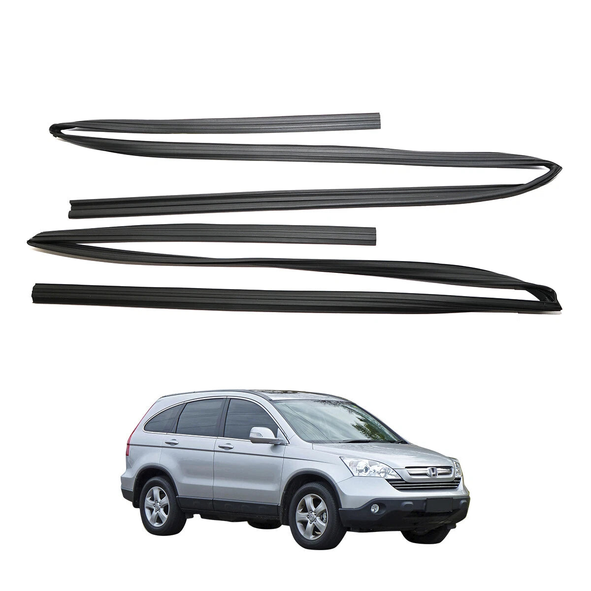 Front Door Glass Run Channel Seal Set for Honda CR-V 2007-2011