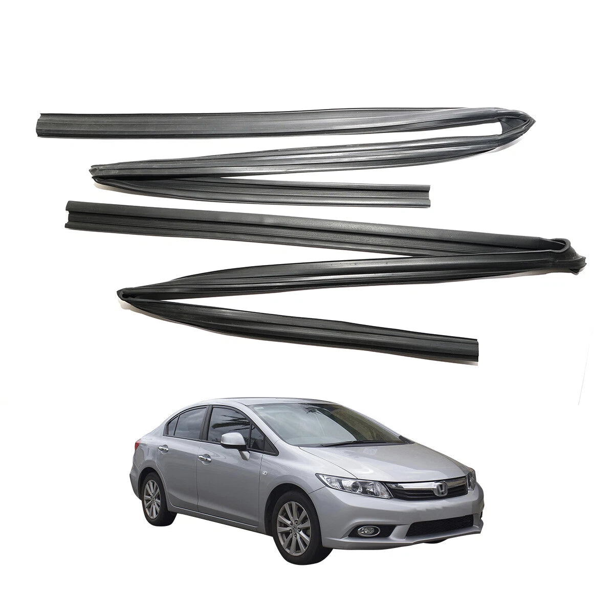 Rear Door Glass Run Channel for Honda Civic 4D 2012-2015