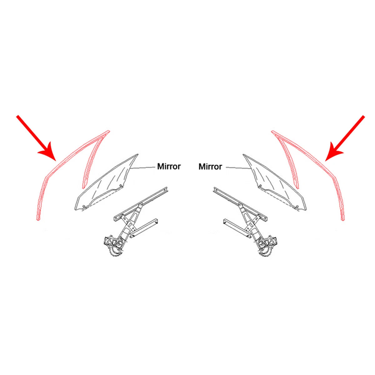 Front Door Glass Run Channel Seal for Honda Civic Sedan DX 1991-1995