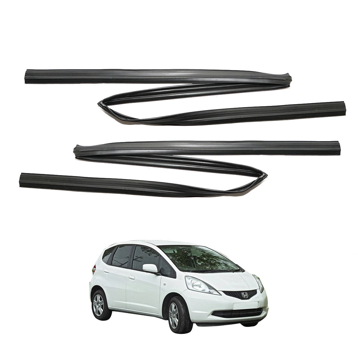 Rear Door Glass Run Channel Set for Honda Fit Jazz GE6 GE8 GE9 2009-2013
