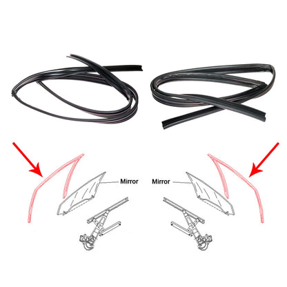 Rear Door Glass Run Channel Set for Honda Civic Hatchback 2006-2011