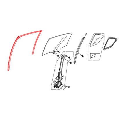 Rear Door Window Glass Run Channel Seal Set for Honda Accord 2008-2011