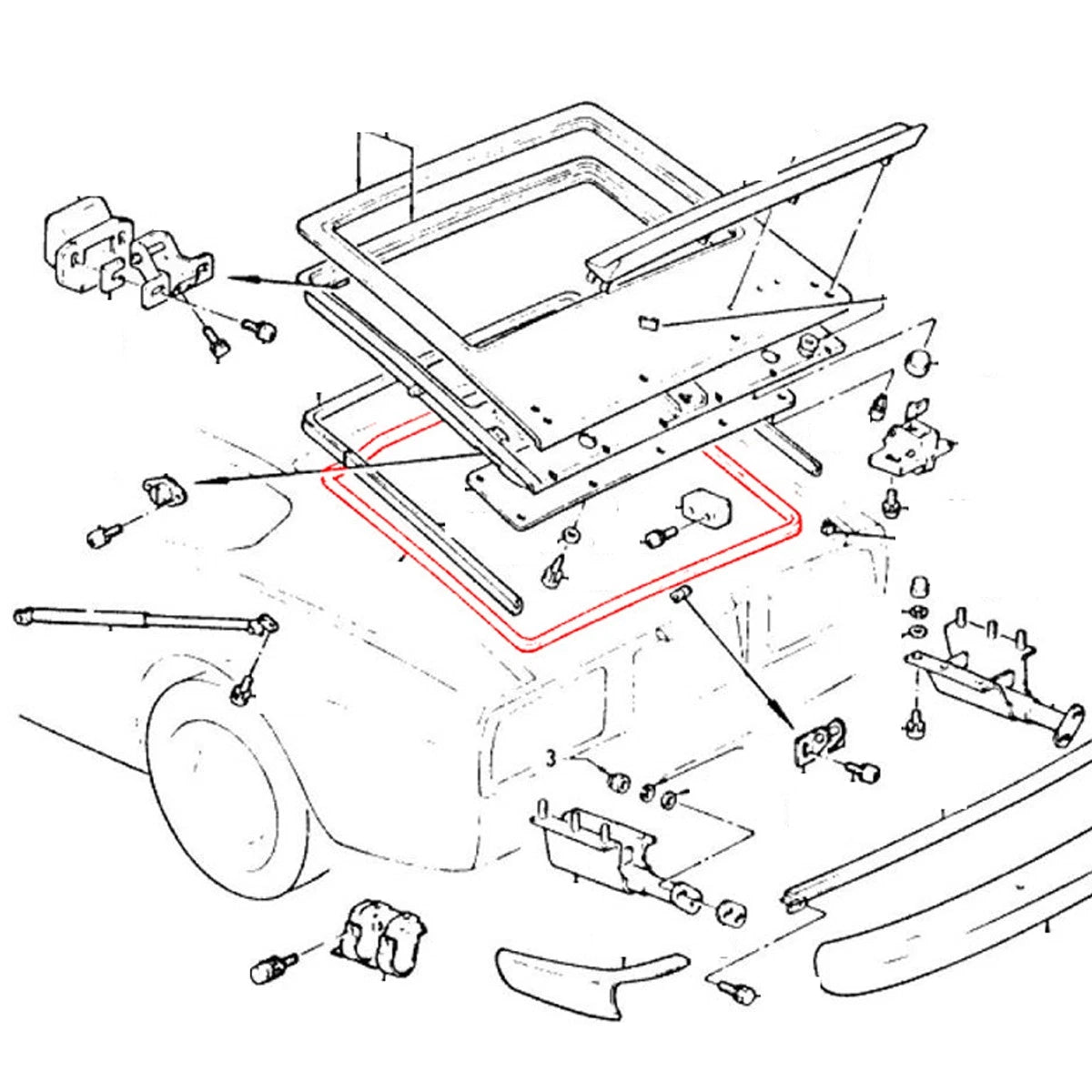 Rear Hatch Weatherstrip for Nissan Datsun Fairlady Z S30 240Z 260Z 280Z 1970-1978