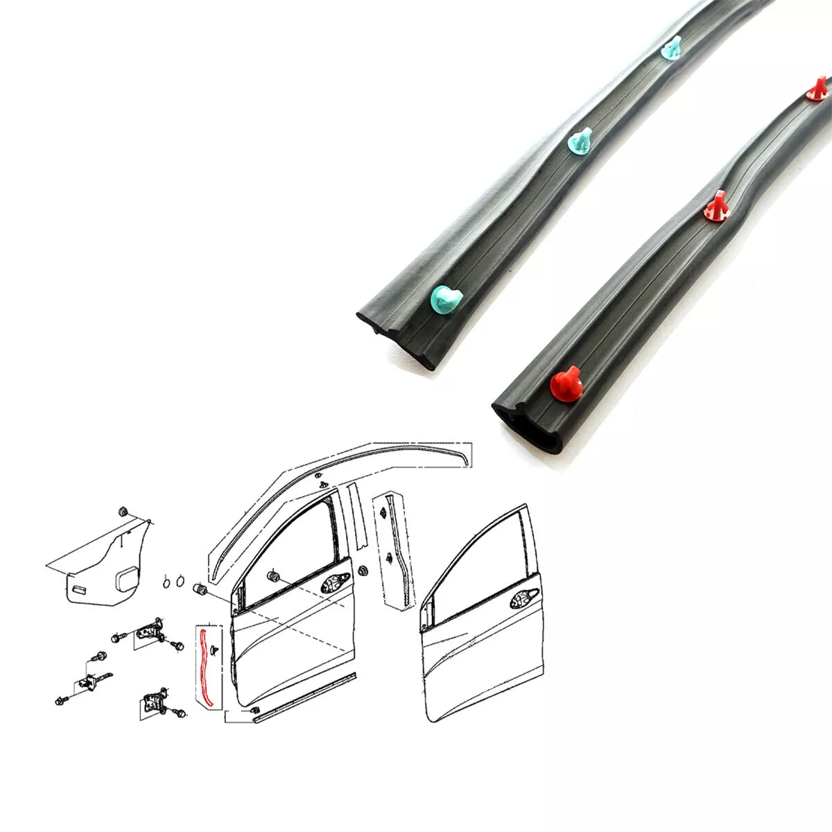 Front Door Sub-Seal Rubber for Honda City Sedan 2014-2020