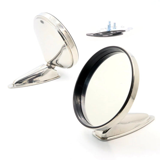 Chrome Stainless Steel Fender Door Mirror x2 for Porsche Sporty  Style
