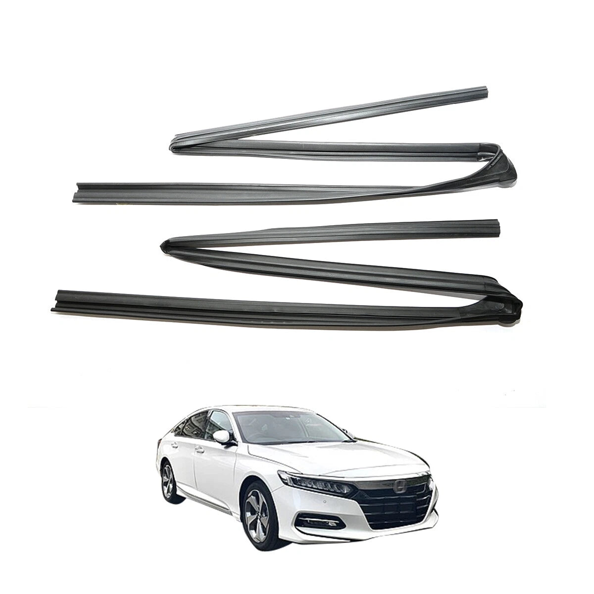 Rear Door Window Glass Run Channel Seal Set for Honda Accord 2008-2011